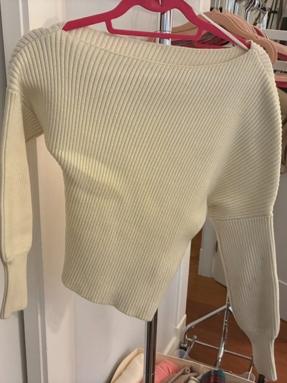 Peter Som x RTR Cream One Shoulder Sweater - Medium